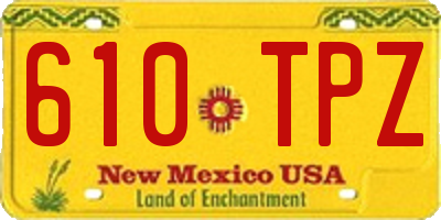 NM license plate 610TPZ