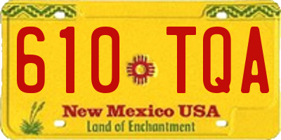 NM license plate 610TQA