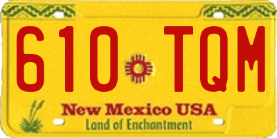 NM license plate 610TQM