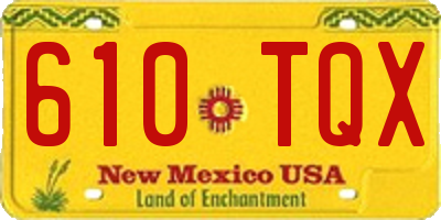 NM license plate 610TQX