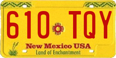 NM license plate 610TQY