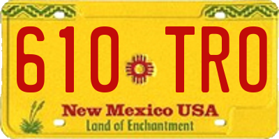 NM license plate 610TRO
