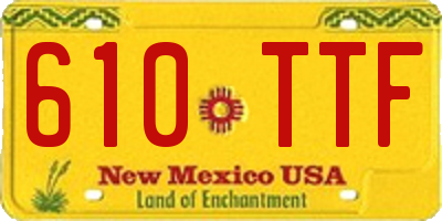 NM license plate 610TTF