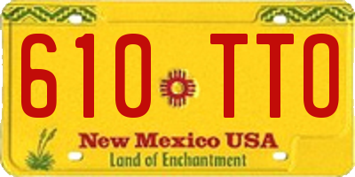 NM license plate 610TTO