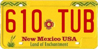 NM license plate 610TUB