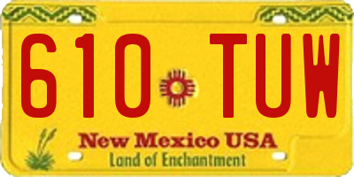 NM license plate 610TUW