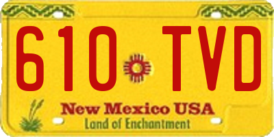 NM license plate 610TVD