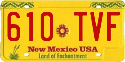 NM license plate 610TVF