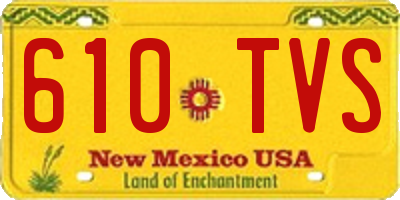 NM license plate 610TVS
