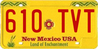 NM license plate 610TVT
