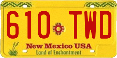 NM license plate 610TWD