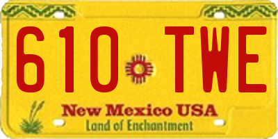 NM license plate 610TWE