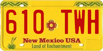 NM license plate 610TWH