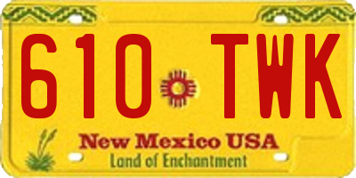NM license plate 610TWK