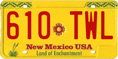 NM license plate 610TWL
