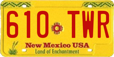 NM license plate 610TWR
