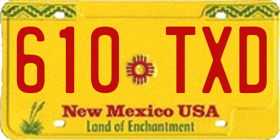 NM license plate 610TXD