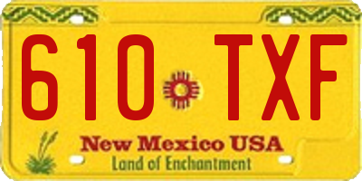 NM license plate 610TXF