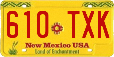 NM license plate 610TXK