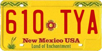 NM license plate 610TYA