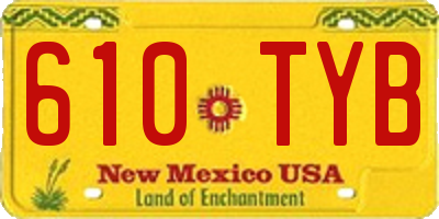 NM license plate 610TYB