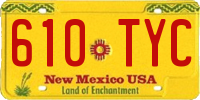 NM license plate 610TYC