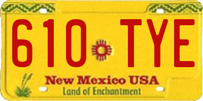 NM license plate 610TYE