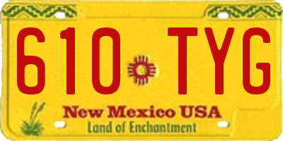 NM license plate 610TYG