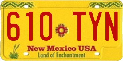 NM license plate 610TYN