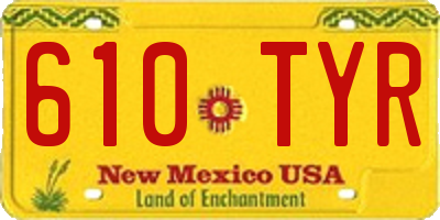 NM license plate 610TYR