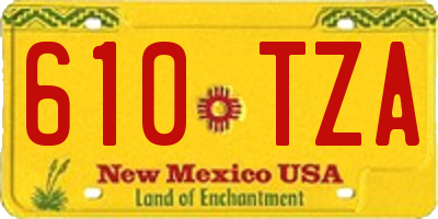 NM license plate 610TZA