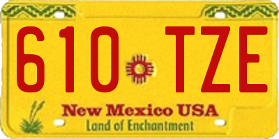 NM license plate 610TZE