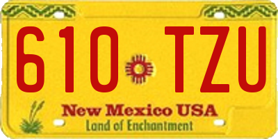 NM license plate 610TZU