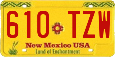 NM license plate 610TZW
