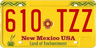 NM license plate 610TZZ