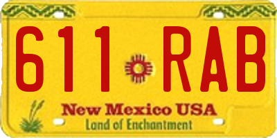 NM license plate 611RAB
