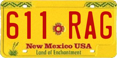 NM license plate 611RAG