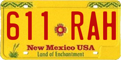 NM license plate 611RAH