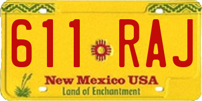 NM license plate 611RAJ