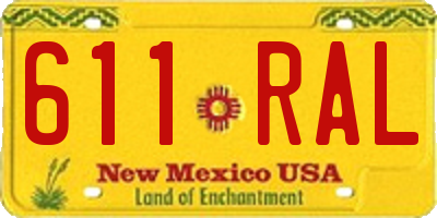 NM license plate 611RAL