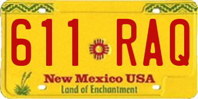 NM license plate 611RAQ