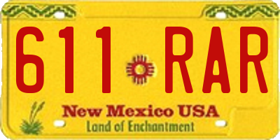 NM license plate 611RAR