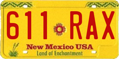 NM license plate 611RAX