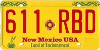 NM license plate 611RBD