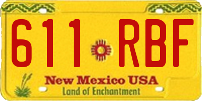 NM license plate 611RBF