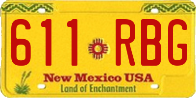 NM license plate 611RBG