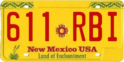 NM license plate 611RBI