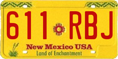 NM license plate 611RBJ