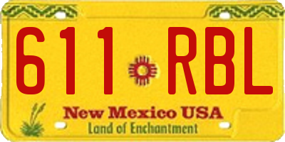 NM license plate 611RBL