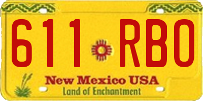 NM license plate 611RBO
